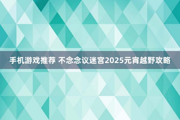 手机游戏推荐 不念念议迷宫2025元宵越野攻略