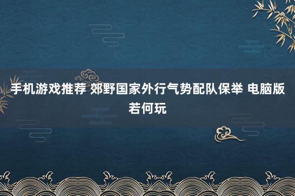 手机游戏推荐 郊野国家外行气势配队保举 电脑版若何玩